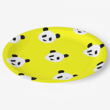 Padrão de Panda Minimalista - Amarelo