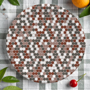 Prato De Papel Padrão de pontos em cores retrô