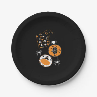 Prato De Papel Padrão de Pumpkin da Bruxa de Aranha Máscara Boo
