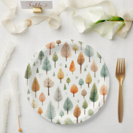 Prato De Papel Padrão de queda de aquarela