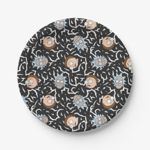Prato De Papel Padrão de Relâmpago de rick e Morty