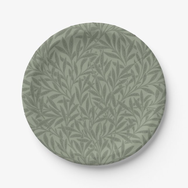 Prato De Papel Padrão de Salgueiro William Morris Antigo Verde Sa (Frente)