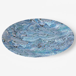 Prato De Papel Padrão de Shell do Mar Vermelho Azul Roxo-Quadrad