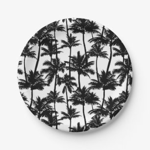 Prato De Papel Padrão de Sombra da Árvore Palm