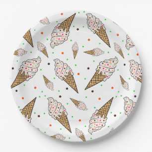 Prato De Papel Padrão de sorvete