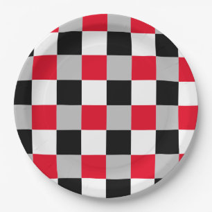 Prato De Papel Padrão de tabuleiro de xadrez editável