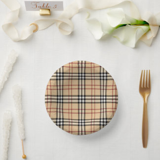 Prato De Papel Padrão de Tartan Escocês