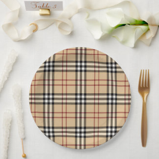 Prato De Papel Padrão de Tartan Escocês