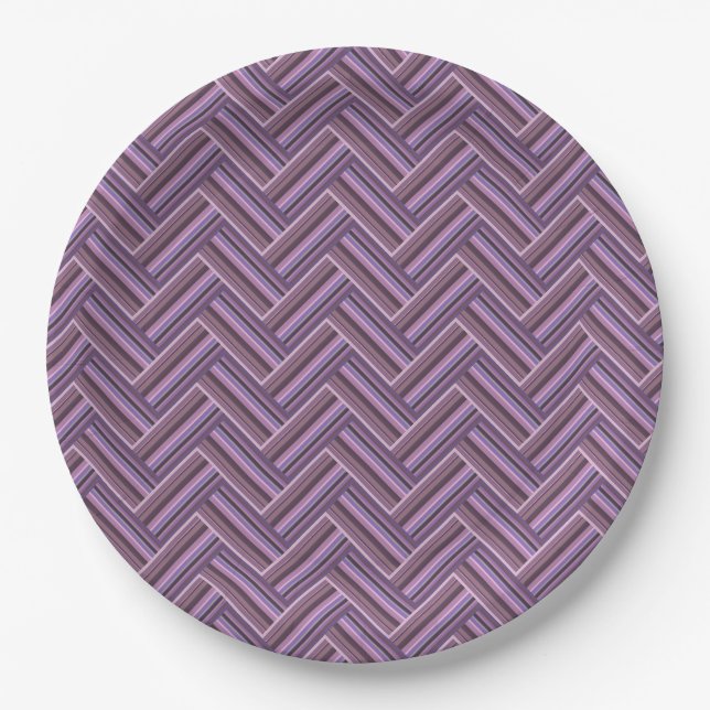 Prato De Papel Padrão de tecelagem dupla de faixas de Mauve (Frente)
