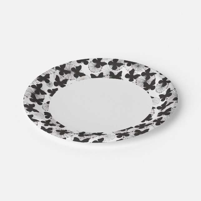 Prato De Papel padrão de uma borboleta (Inclinado)