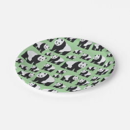 Prato De Papel Padrão de Urso de Panda Bonito