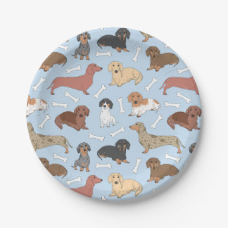 Prato De Papel padrão de variedade dachshund