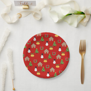 Prato De Papel padrão de wallpaper de natal de natal dons de fund
