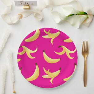 Prato De Papel Padrão divertido de festa com piadas de banana col