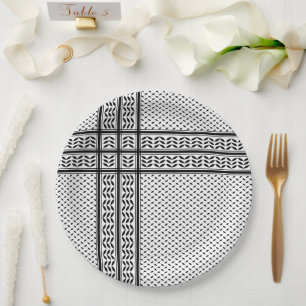 Prato De Papel Padrão do Keffiyeh Símbolo da Resistência da Pales