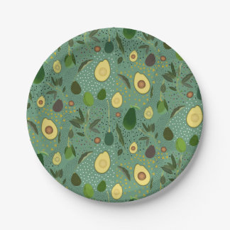 Prato De Papel Padrão do partido Avocado
