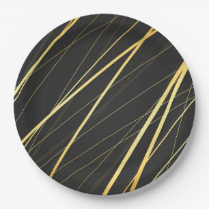 Prato De Papel Padrão Dourado 1