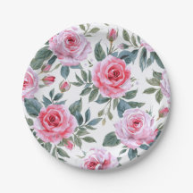 Padrão Elegante de Aquarela de Rosa Rosa