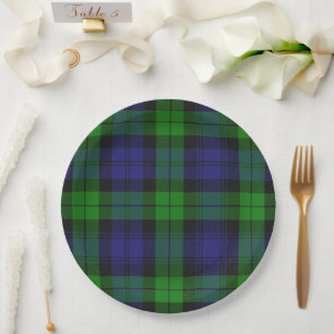 Prato De Papel Padrão Escocês da Xadrez Tartan Black Watch