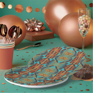 Prato De Papel Padrão Étnico indígena indígena indígena índio