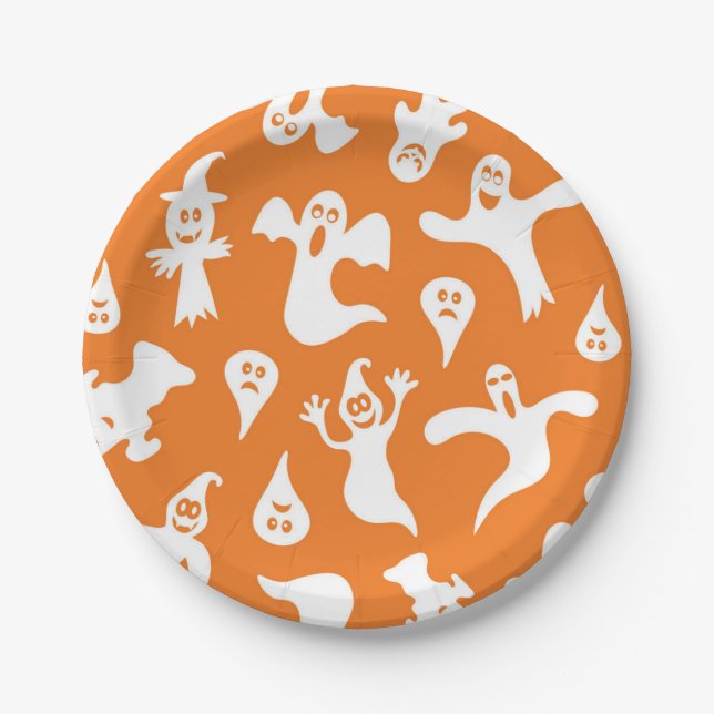 Prato De Papel padrão fantasma (Frente)