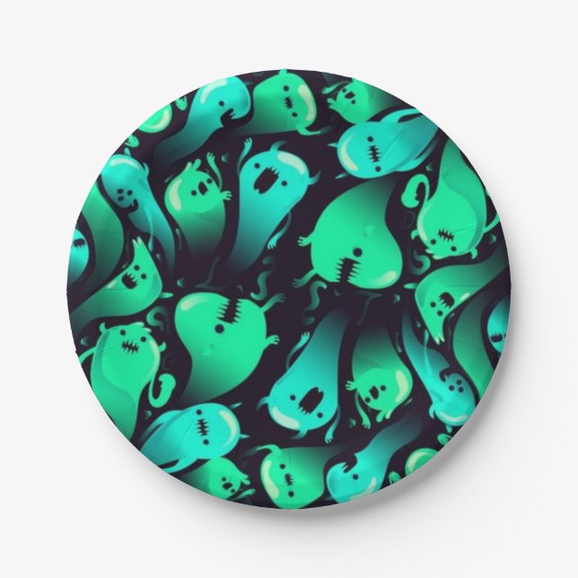 Prato De Papel padrão fantasma (Frente)