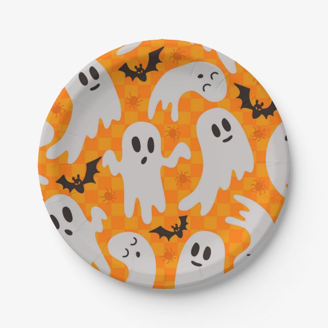 Prato De Papel padrão fantasma (Frente)