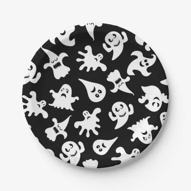 Prato De Papel padrão fantasma (Frente)