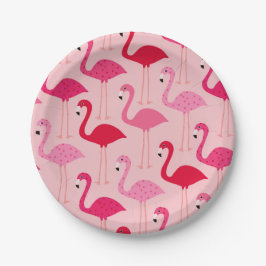 Prato De Papel Padrão Flamingo Rosa Bonito
