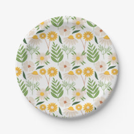 Prato De Papel Padrão Floral