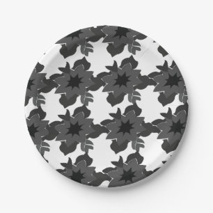 Prato De Papel Padrão Floral Abstrato Decorativo Minimalista