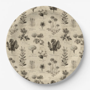Prato De Papel Padrão Floral Botânico Vintage (11)