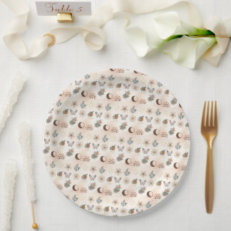 Prato De Papel Padrão Floral Celestial Boho