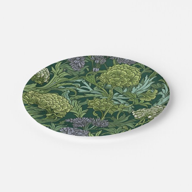 Prato De Papel Padrão floral contínuo no estilo de William Morris (Inclinado)