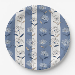 Prato De Papel Padrão Floral de Margarida Minimalista (1)