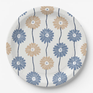 Prato De Papel Padrão Floral de Margarida Minimalista (6)