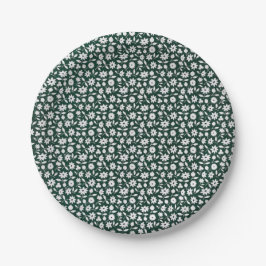 Prato De Papel Padrão Floral Denso Decorativo Vintage