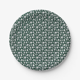 Prato De Papel Padrão Floral Denso Decorativo Vintage