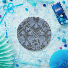 Prato De Papel Padrão Floral em Aquarela Azul Elegante