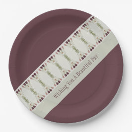 Prato De Papel Padrão Floral em Cores Suaves