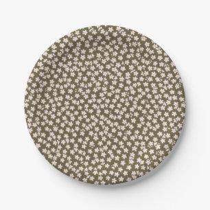 Prato De Papel Padrão Floral Japonês Retro Decorativo