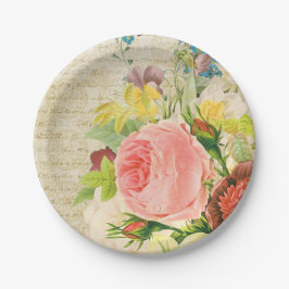 Prato De Papel Padrão Floral Pastel Feminino