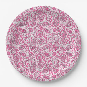 Prato De Papel padrão floral sem emenda de paisley estilo indiano