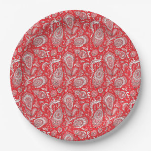 Prato De Papel padrão floral sem emenda estilo indiano paisley