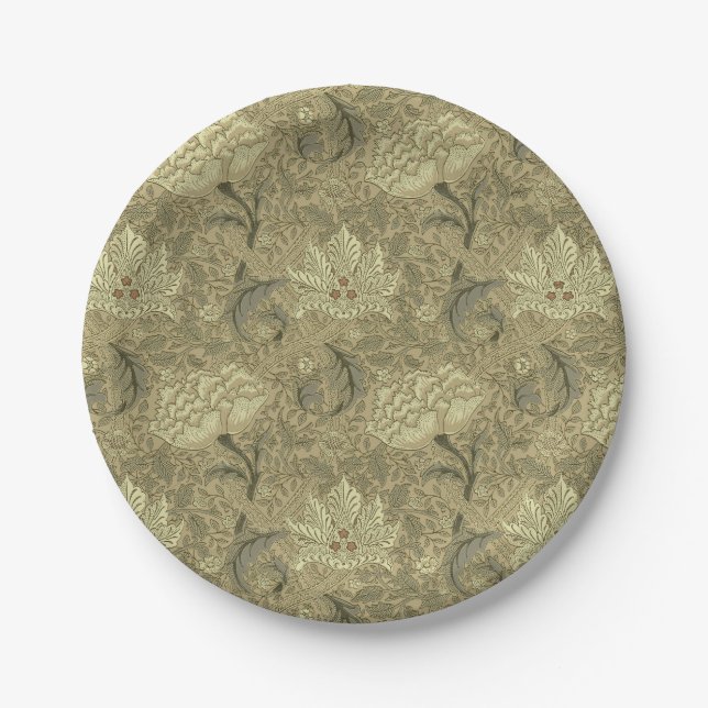 Prato De Papel Padrão Floral William Morris Windrush: Vintage (Frente)