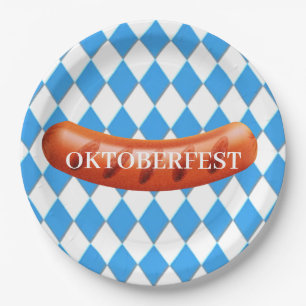 Prato De Papel Padrão geométrico bávaro - Papel Oktoberfest