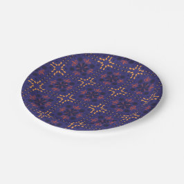 Prato De Papel Padrão geométrico contínuo com laranja e vermelho 