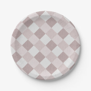 Prato De Papel Padrão geométrico de bege e Cinza Oblíquo
