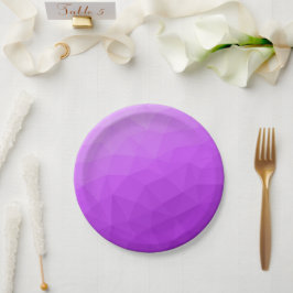 Prato De Papel Padrão geométrico de gradiente de lavanda roxa