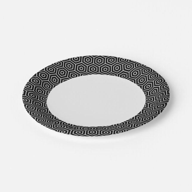 Prato De Papel Padrão geométrico de textura dos hexágonos (Inclinado)